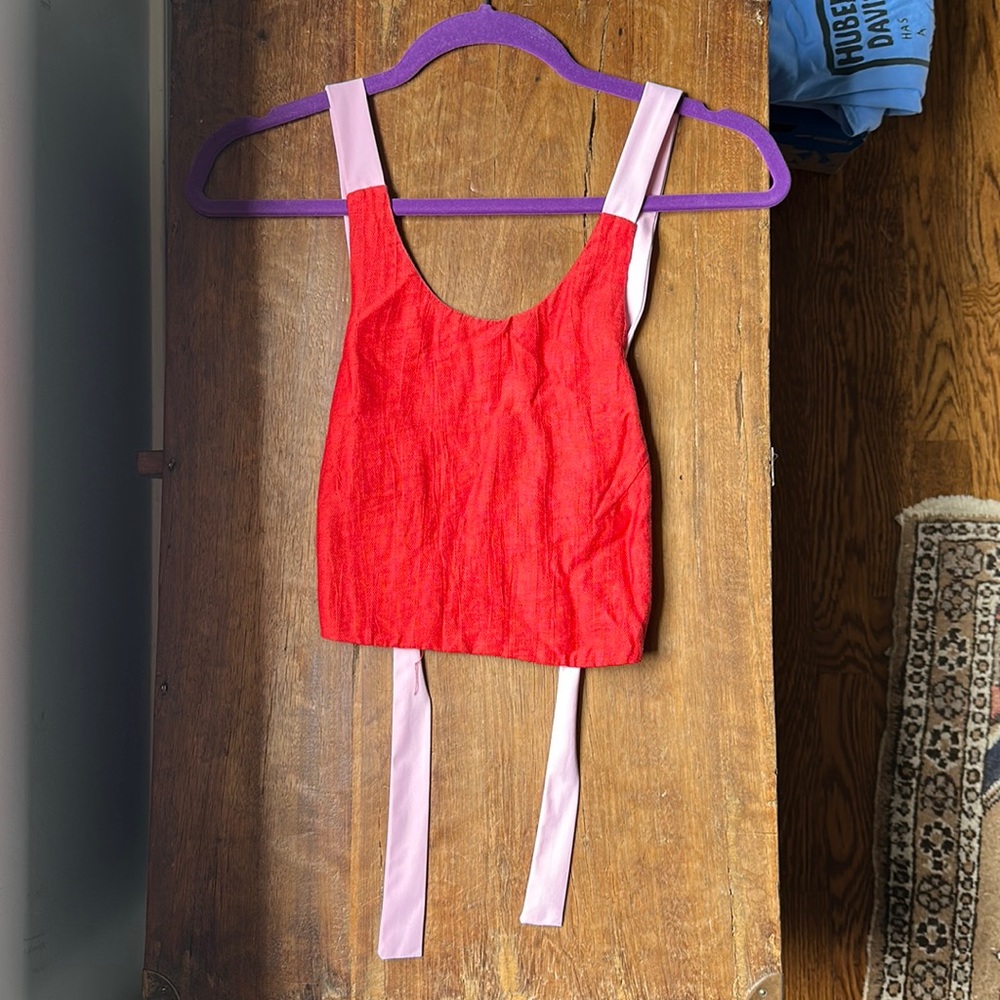 Flagpole NYC Linen backless crop top
